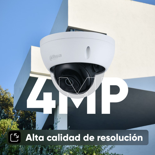 Cámara Ip Dahua Ipc-hdbw2431e-s-s2 Domo 4mp 2k | Lente 2.8mm 106° | Ir Inteligente 30m | Videoanalítica Ivs | Ranura Microsd | Color Blanco | Exterior Ip67 | Visión Nocturna Y Alta Definición
