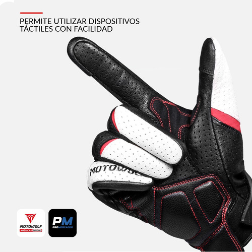 Guantes Moto Motowolf 0305 Piel Transpirable Táctil Premium Talla Xl