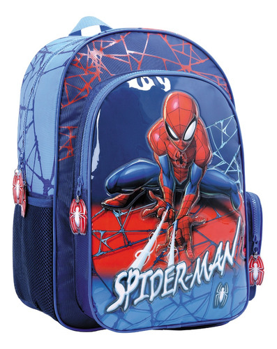 Mochila Wabro Spiderman 11704 Color Azul Diseño Estampado 16l