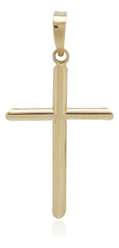 Colgante De Oro 18kt Cruz De Tubo