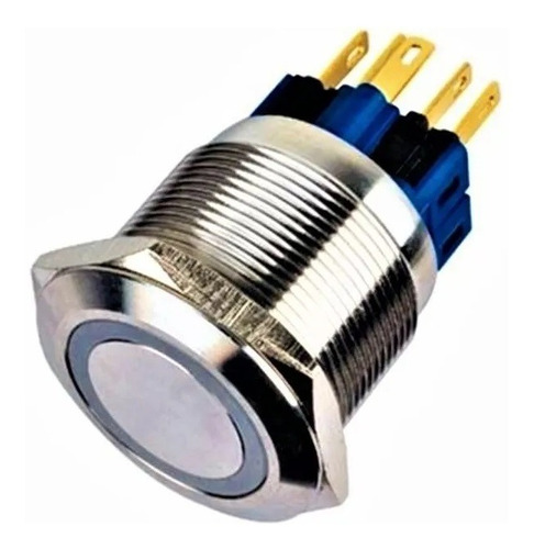 Boton Pulsador Momentaneo 25 Mm Largo 3a/250v Led Acero Inox