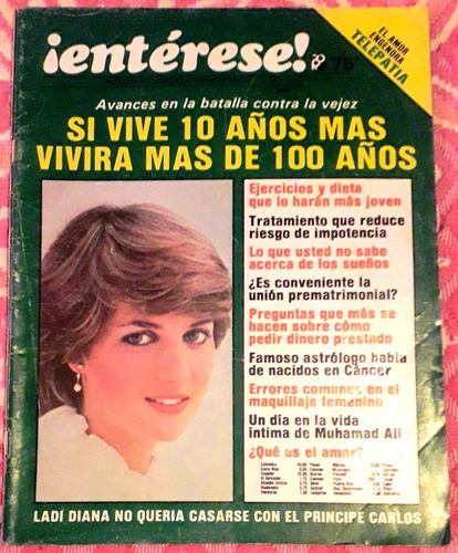 Revista ¡entérese! 1981 Princesa Ladi Diana Y Muhamad Ali 