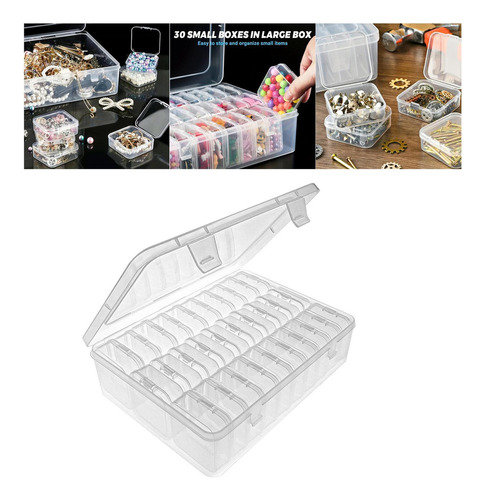 Caja Organizadora Transparente, Contenedor De Cuentas, 30