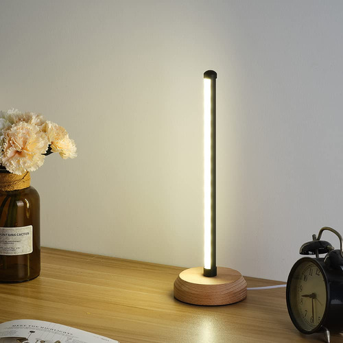 Lámpara De Mesa Led De Madera Moderna Lámpara De Noche Con 3