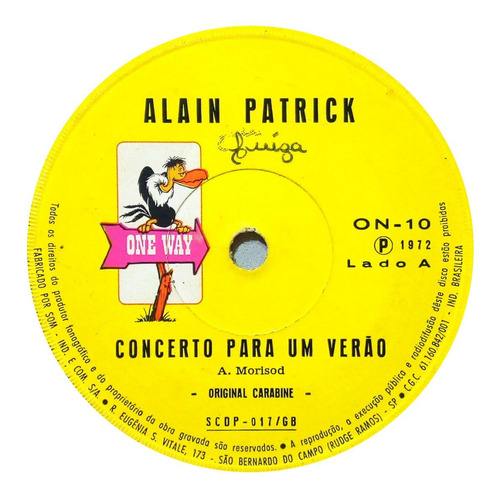 Imagem 7 de 10 de Alain Patrick Compacto 1972 Concerto Para Um Verão