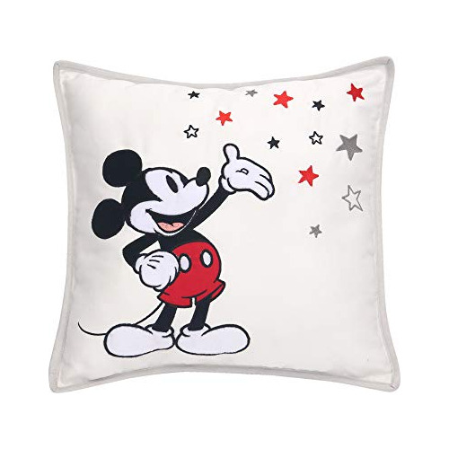 Cojín Decorativo De Mickey Mouse, Color Blanco