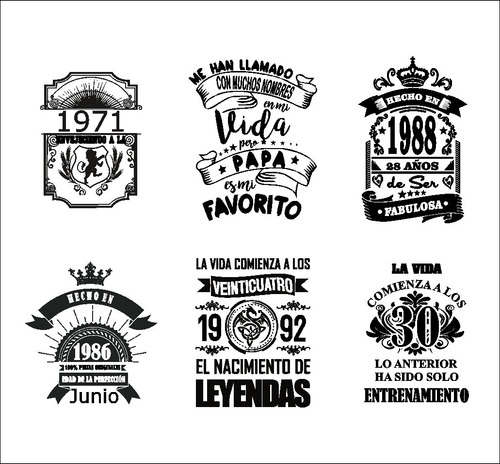 Kit Leyendas Vector Diseños Para Poleras Y Plotter De Corte