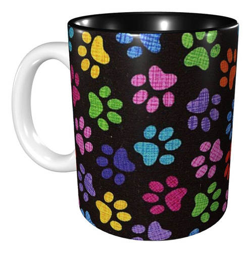 Tazas De Cafe De Ceramica Con Estampado De Huellas De Perro