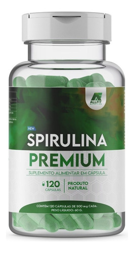 Suplemento Em Cápsulas All Fit Nutrition Spirulina Premium Sabor Saúde Em Pote De 60ml 120 Un