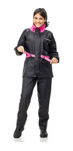 Imagem 1 de 3 de Capa De Chuva Pantaneiro Nylon Luxo Feminino C/ Forro E Gola