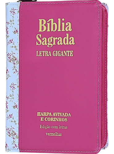 Bíblia Sagrada Masculina Letra Gigante Com Harpa Cristã E Índice Capa Luxo