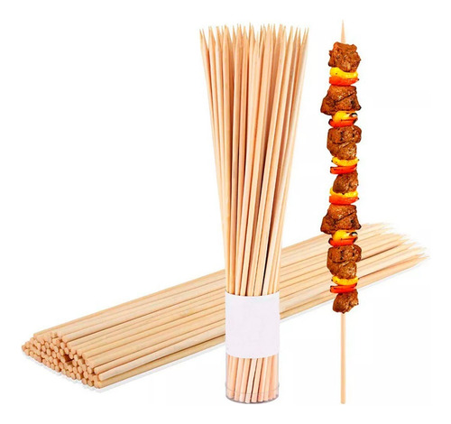 Palos Anticuchos 100 Unidades Gruesos 35cm Brochetas Pincho 