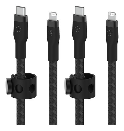 Paquete De 2 Cables Trenzados Usb Tipo C A Lightning Belkin 