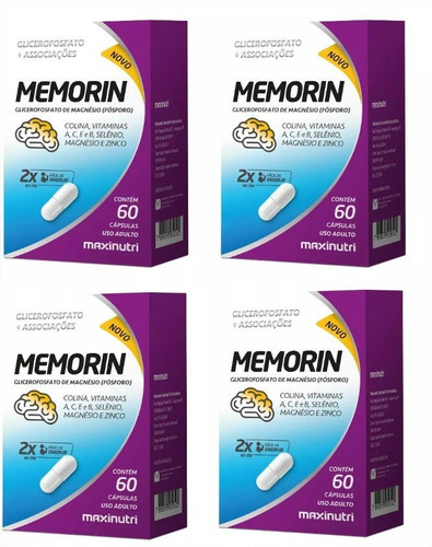 Kit 4x Memorin 60 Cápsulas 790mg - Maxinutri