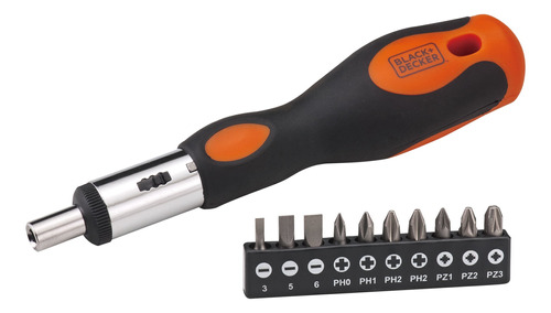 Atornillador Tipo Ratchet + 10 Puntas Black+decker Bdht68127