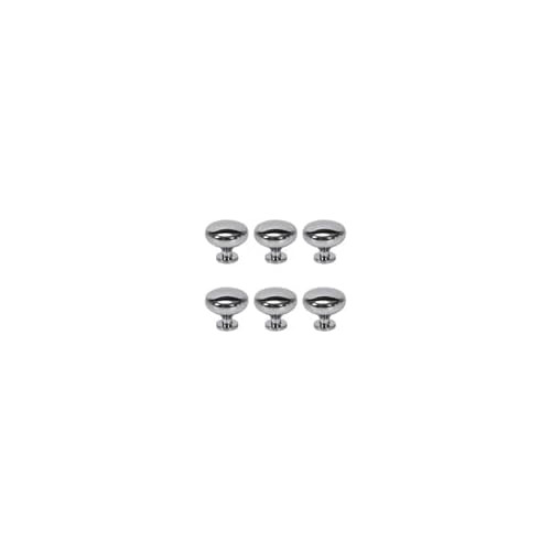 Cabinet Hardware Knobs Gloss Silver 6 Pack Polished Chr...