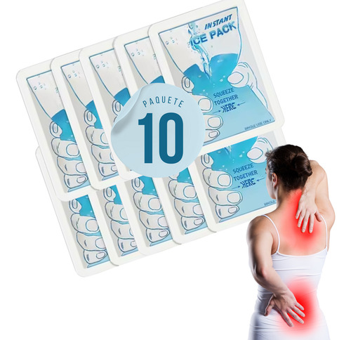 10 Bolsas De Hielo Instantánea 15 X 11.5 Cm | Compresas Frío
