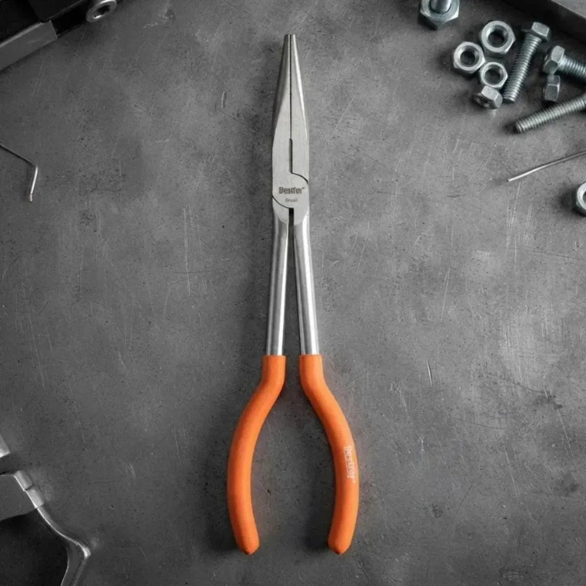 Alicate Bico Reto 11'' Bestfer Extra Longo Aço Carbono