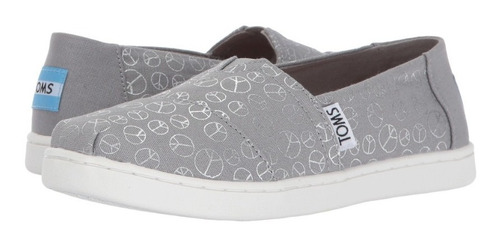 Zapatilla Alpargata Zapato Toms - Drizzle Grey Foil Peace