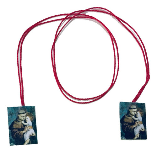 11 Collar Hilo Rojo Escapulario De San Antonio De Padua