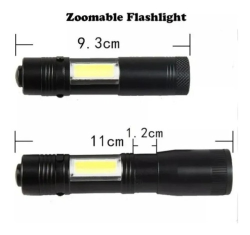 Linterna Tactica Linterna Led Recargable X Usb Zoom Aluminio