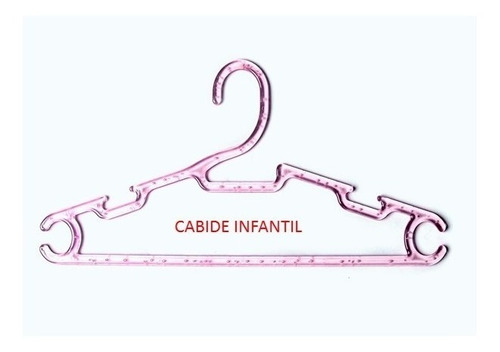 Cabide Infantil Acrilico Rosa 0,28 Cm Kit Com 30 Unidades