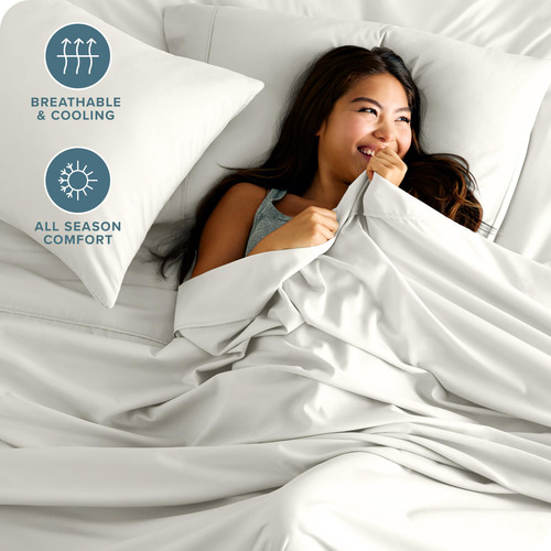 Juego De Sábanas Bare Home Split Head Flex -crema