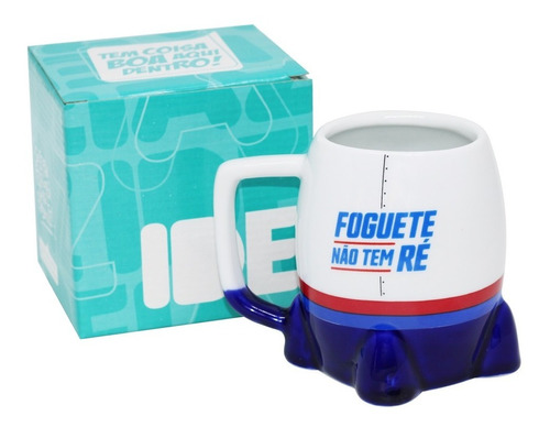 Caneca Formato 3d 600ml Foguete Não Tem Ré - Ideiaz