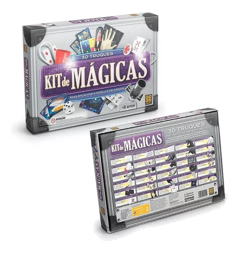 Jogo Mágicas Kit 15 Truques Cartas Dados Brinquedo Presente