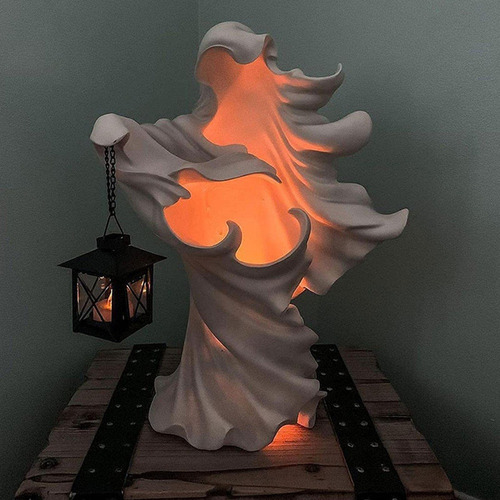 A Adorno De Bruja De Halloween Con Estatua De Resina Que