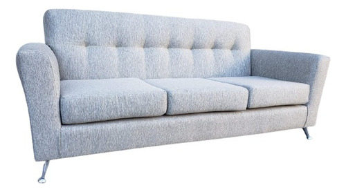 Sofa Sillon Tres Cuerpos Retro Chenille Patas De Aluminio 