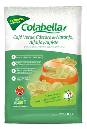 Bebida De Cafe Verde Colabella - 100 Grs