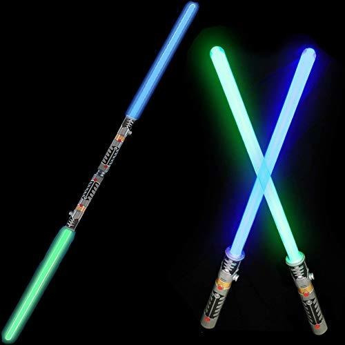 2-en-1 Led Iluminar Las Espadas Set Fx Doble Bladed 5gfgl