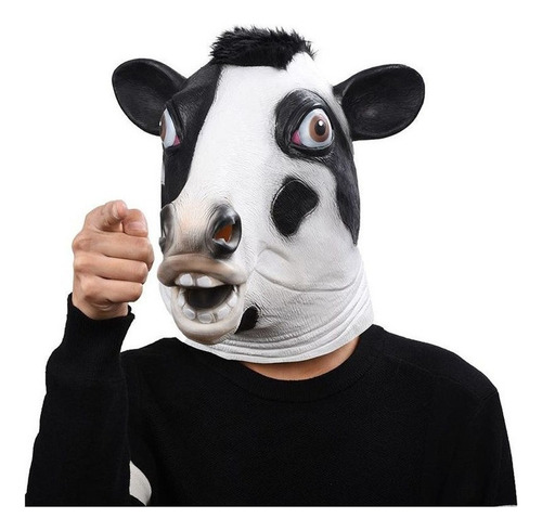 Máscara De Látex De Vaca For Halloween, Disfraz De Fiesta