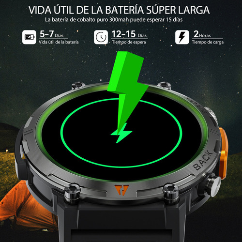 Ke3 Reloj Inteligente 3atm Impermeable Con Linterna