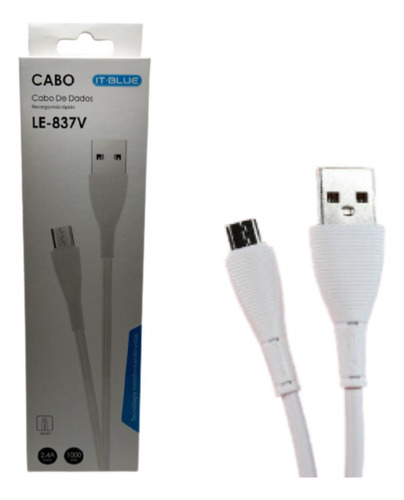 Cabo De Dados Usb V8 - It Blue - Branco