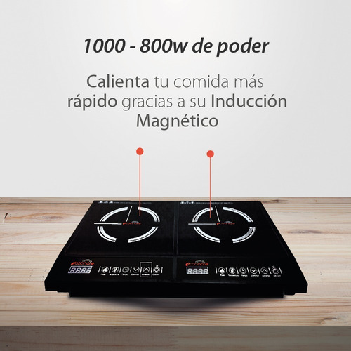 Imagen 3 de 6 de Estufa Parrilla Inducción Magnética Doble Ecocinare Ms