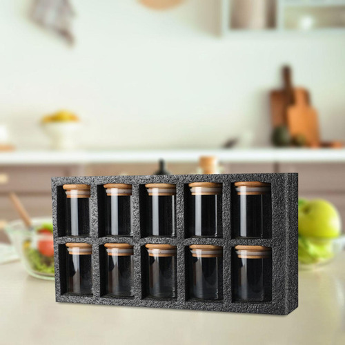 Juego De 10 Botes De Té De Vidrio Con Tapa Para Salón De