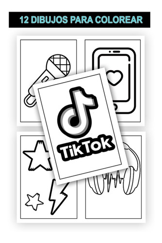 Kit Imprimible Librito Para Pintar Y Personalizar Tik Tok | MercadoLibre