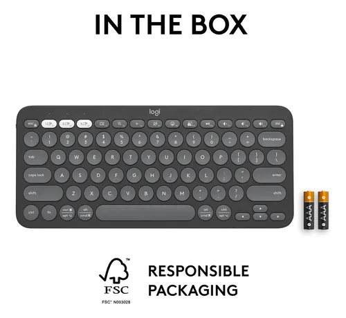 Logitech Pebble Keys 2 K380s Teclado Bt Multi-device Grafito