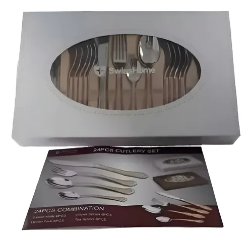 Juego De Cubiertos Swisshome En Acero Inoxidable X 24 Pcs