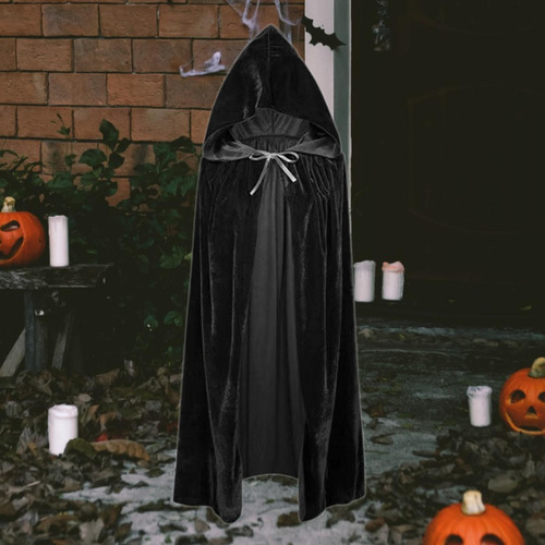 Capa Larga Con Capucha Para Halloween, Capa Suave Para