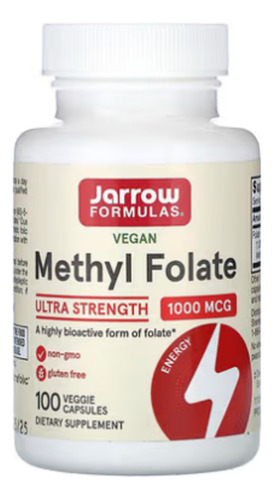 Folato de metilo Folato de metilo Jarrow 1000 mcg 100 cápsulas vegetarianas