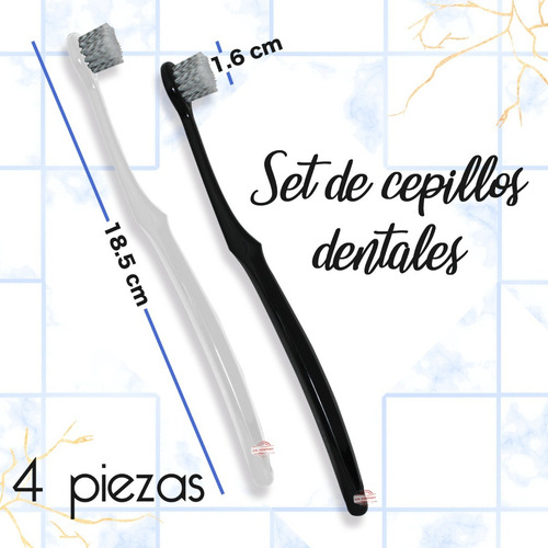 Set 4pzs Cepillo Dental Redondo Cerda Suave Plastico Ys-01