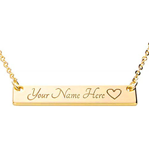 Su Nombre Personalizable Regalo Collar Bar - Colgantes Chapa