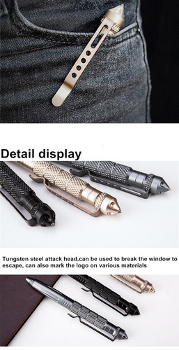 Imagen 6 de 9 de Lapicera Bolígrafo Táctico Kubotan Defensa Caja Ideal Regalo