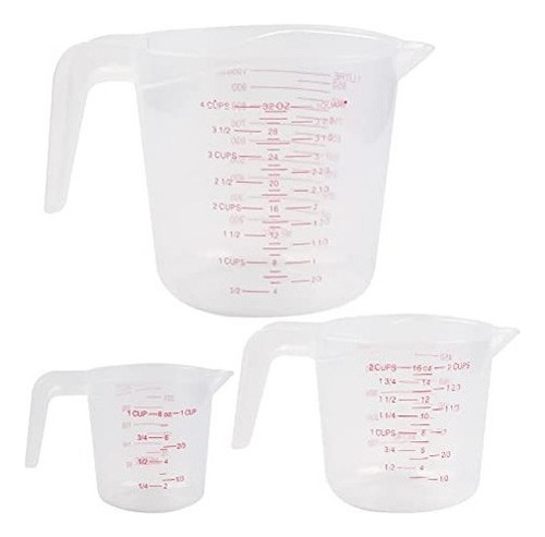 Set De 3 Tazas Medidoras Repostería Cocina 3 Medidas Diferen