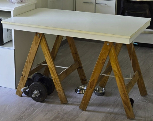 Mesa Plegable De 70x125cm Blanco Blanco Blanco (Usado)