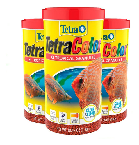 3 Unid De Alimento Para Peces Tetracolor 300grs