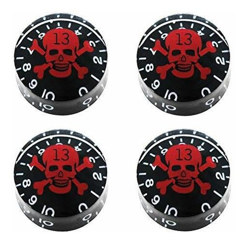 Mxuteuk 4 Piezas Negro Con Calavera Roja Guitarra Electrica